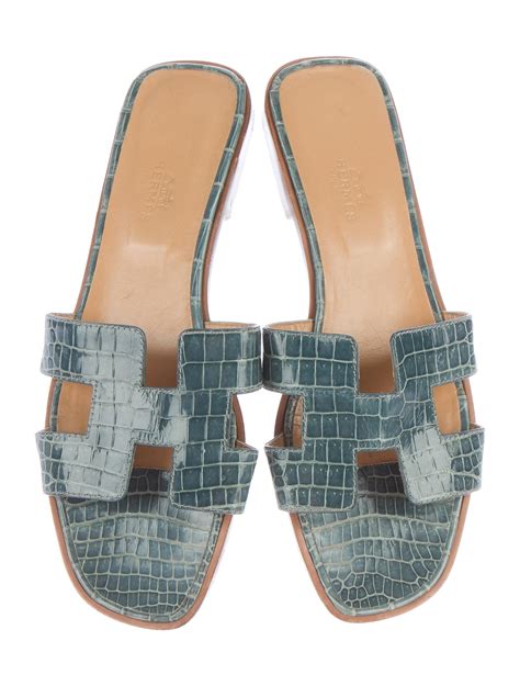 crocodile hermes slippers|Oran sandal .